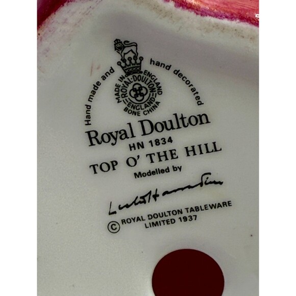 Royal Doulton HN1834 Top Of The Hill 8" Tall England 1937 Limited Vintage - Picture 3 of 11